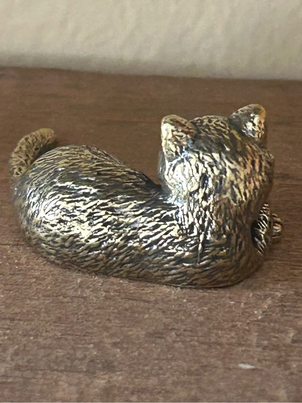Vintage Miniature Solid Brass Cat Figurines